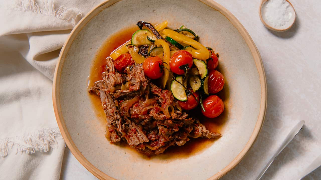 Five ingredient slow-cooked beef ragu