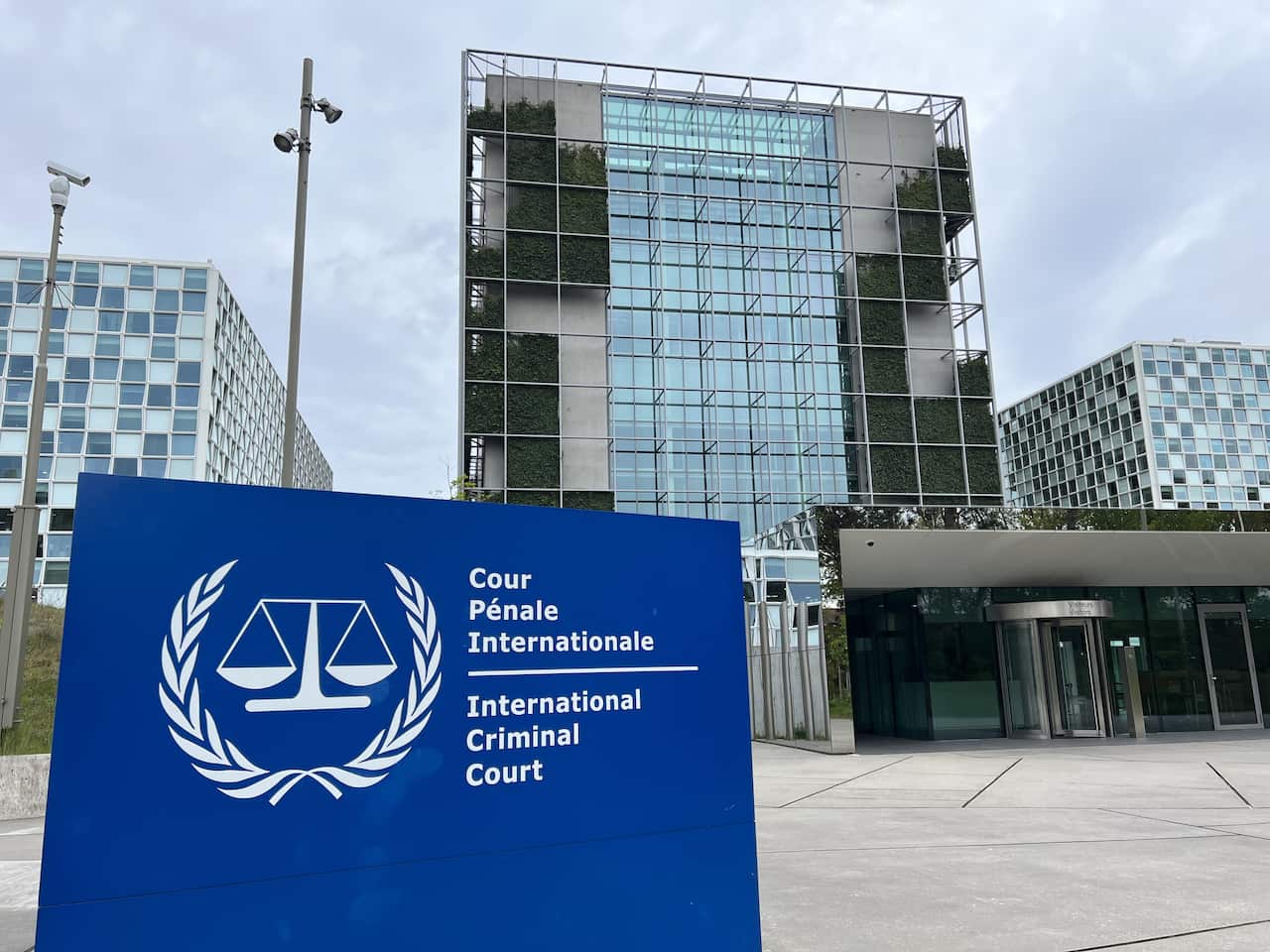 The International Criminal Court building in the Netherlands.