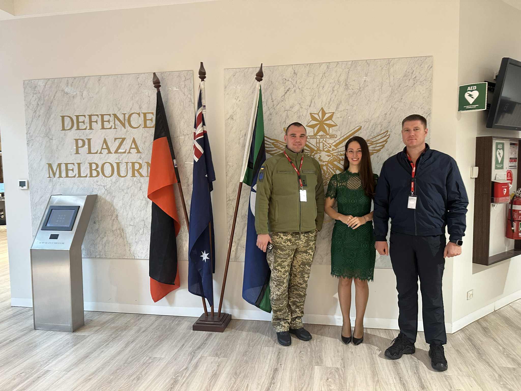 Ms Kateryna Argyrou, AFUO Chair, Lieutenant-Colonel Andrii Berezovskyi and Colonel Mykola Fedkalov..jfif