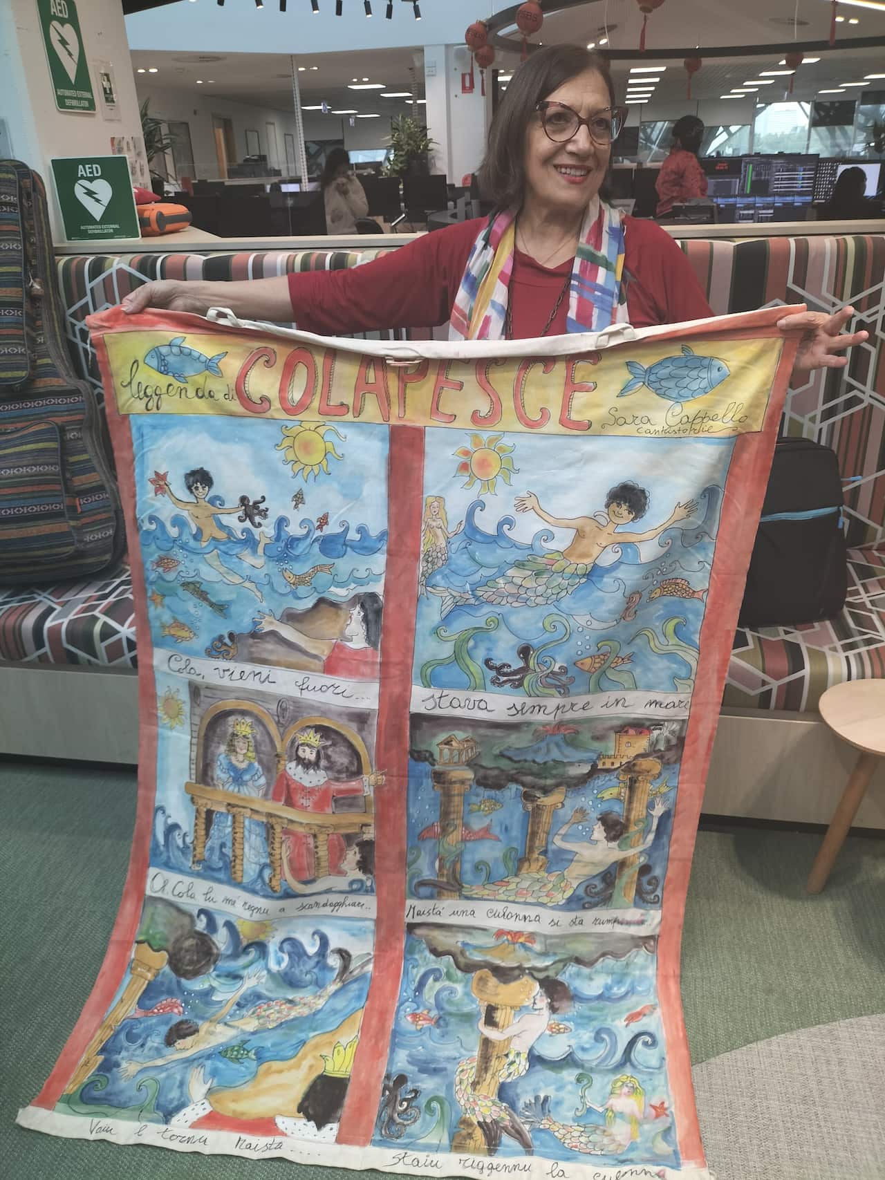 Sara Cappello negli studi di SBS a Melbourne. 