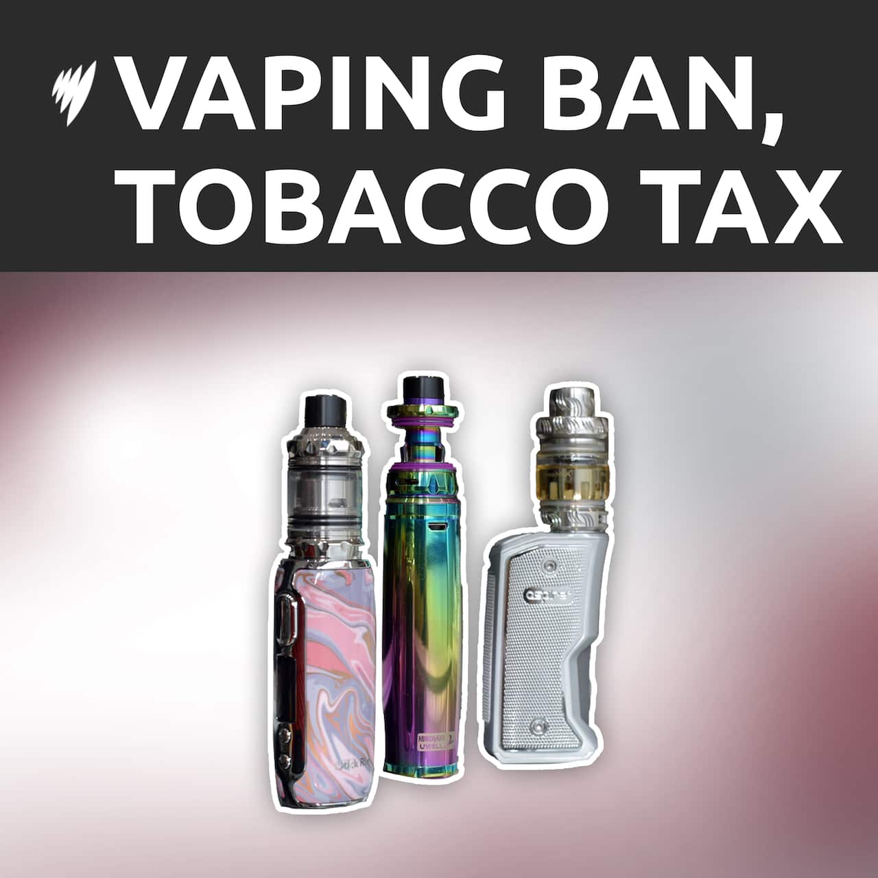 Graphic showing three vapes.