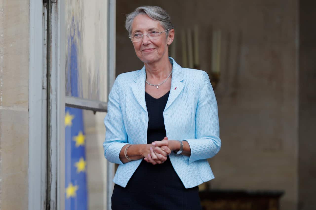 Elisabeth Borne at the Matignon Hotel during the handover ceremony in Paris,