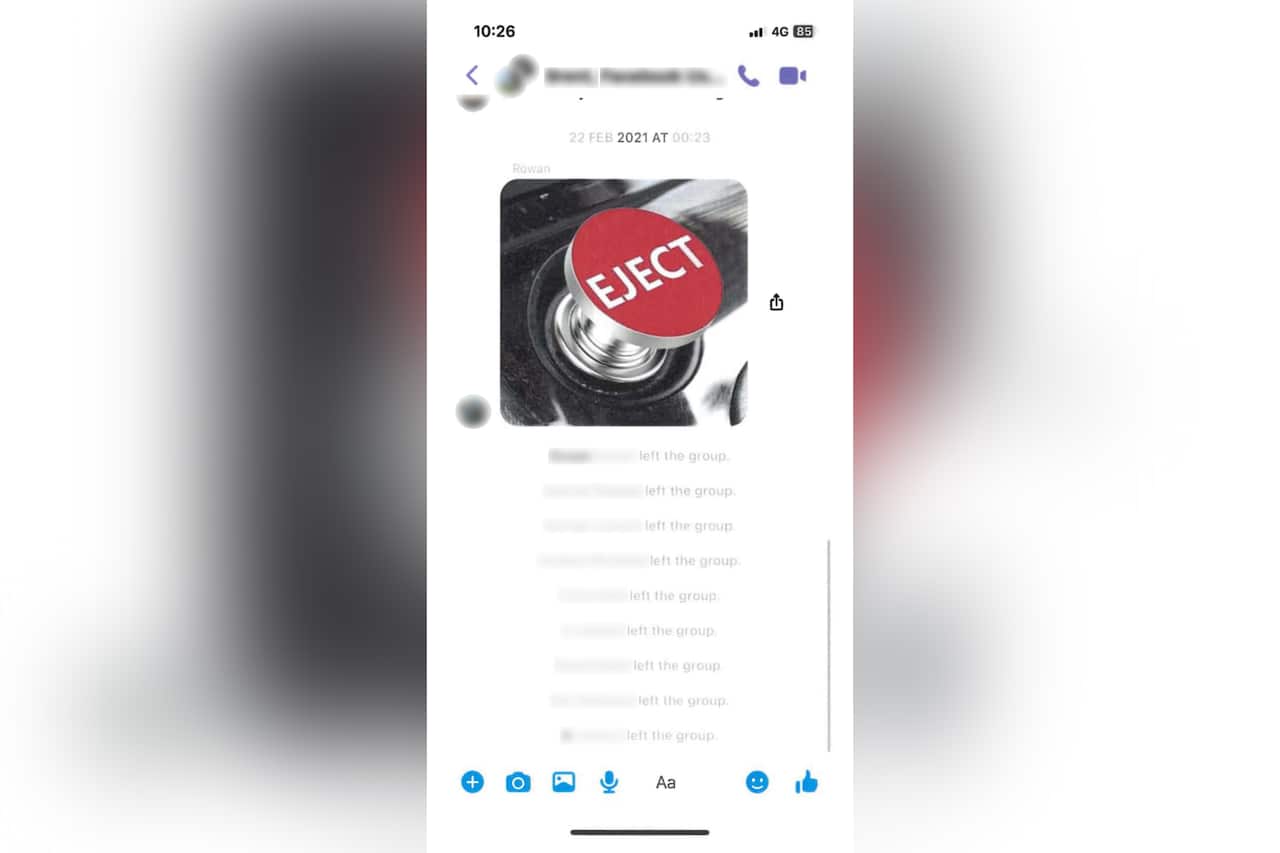 Red button with a word "reject"