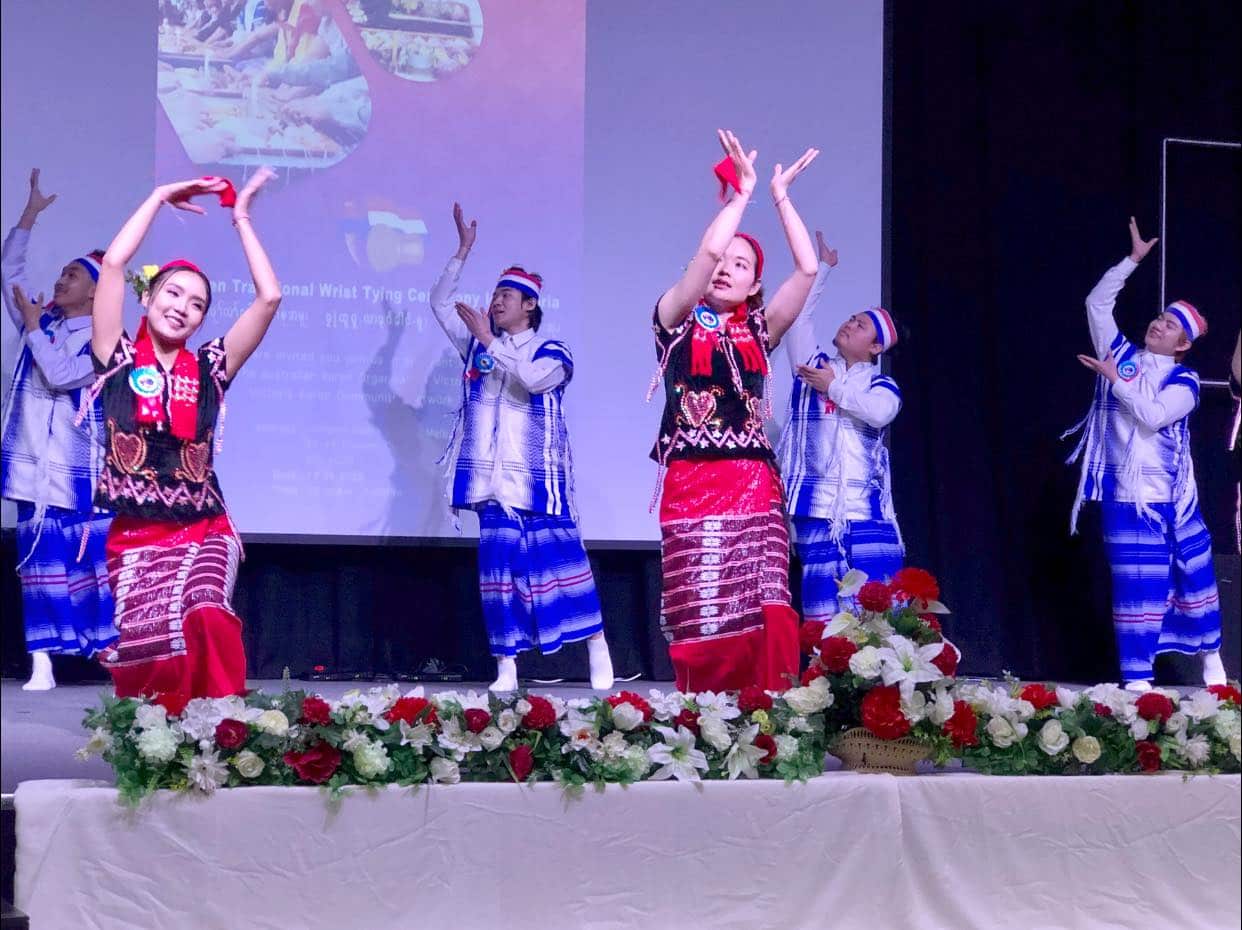 Karen traditional Done dance on Karen Wrist Tying event, 2022.