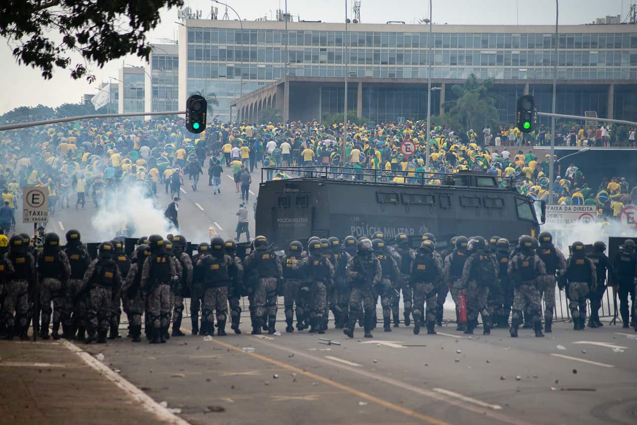 Authorities respond to protesters in Brazil storming government buildings