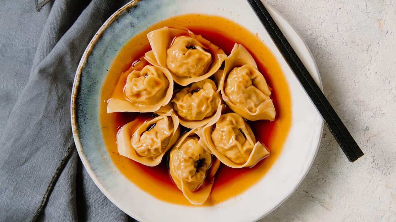 Pork and prawn wontons