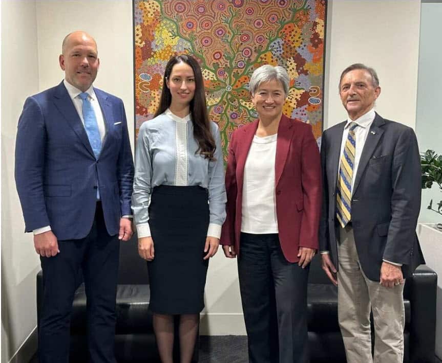 Paul Groud, President of the Ukrainian World Congress, Kateryna Argyrou, Chair of the Australian Federation of Ukrainian Organisation, Penni Wong, Australian Foreign Minister .jpg