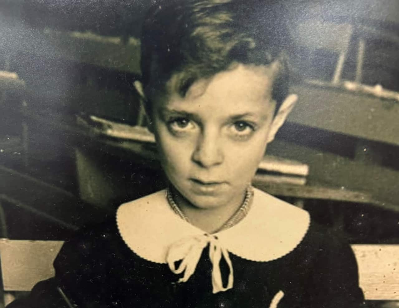 Giorgio Piazza as an elementary school pupil in Italy in 1956