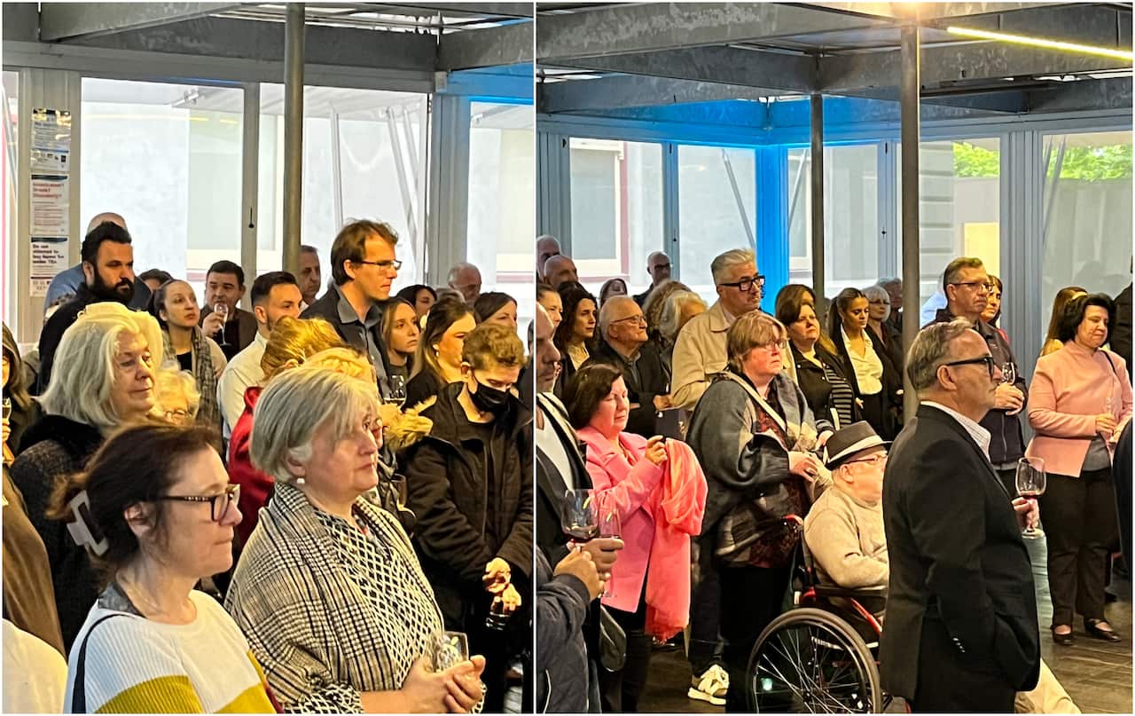 From the opening of Effy Alexaki's 'Viewfinder exhibition', Hellenic Museum Melbourne 