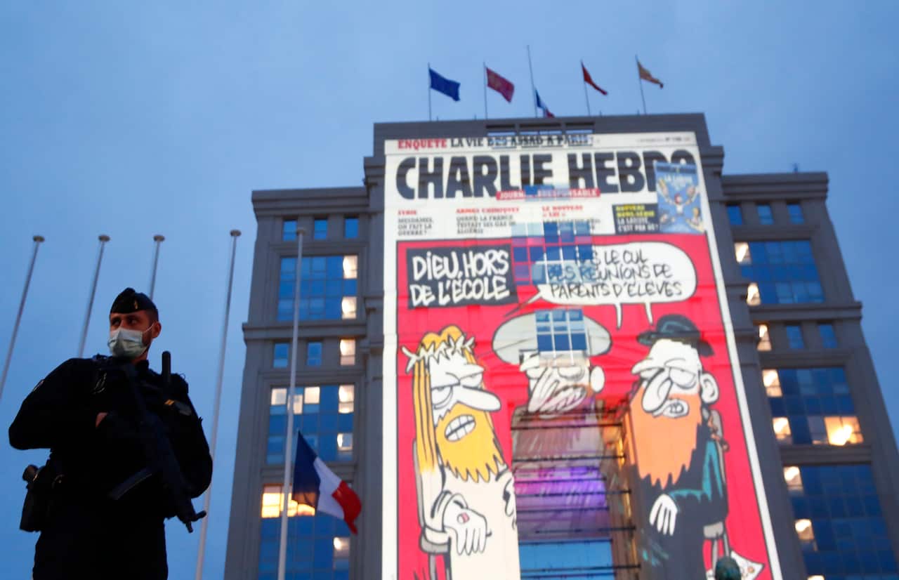 epaselect FRANCE CHARLIE HEBDO CARTOONS PROJECTION