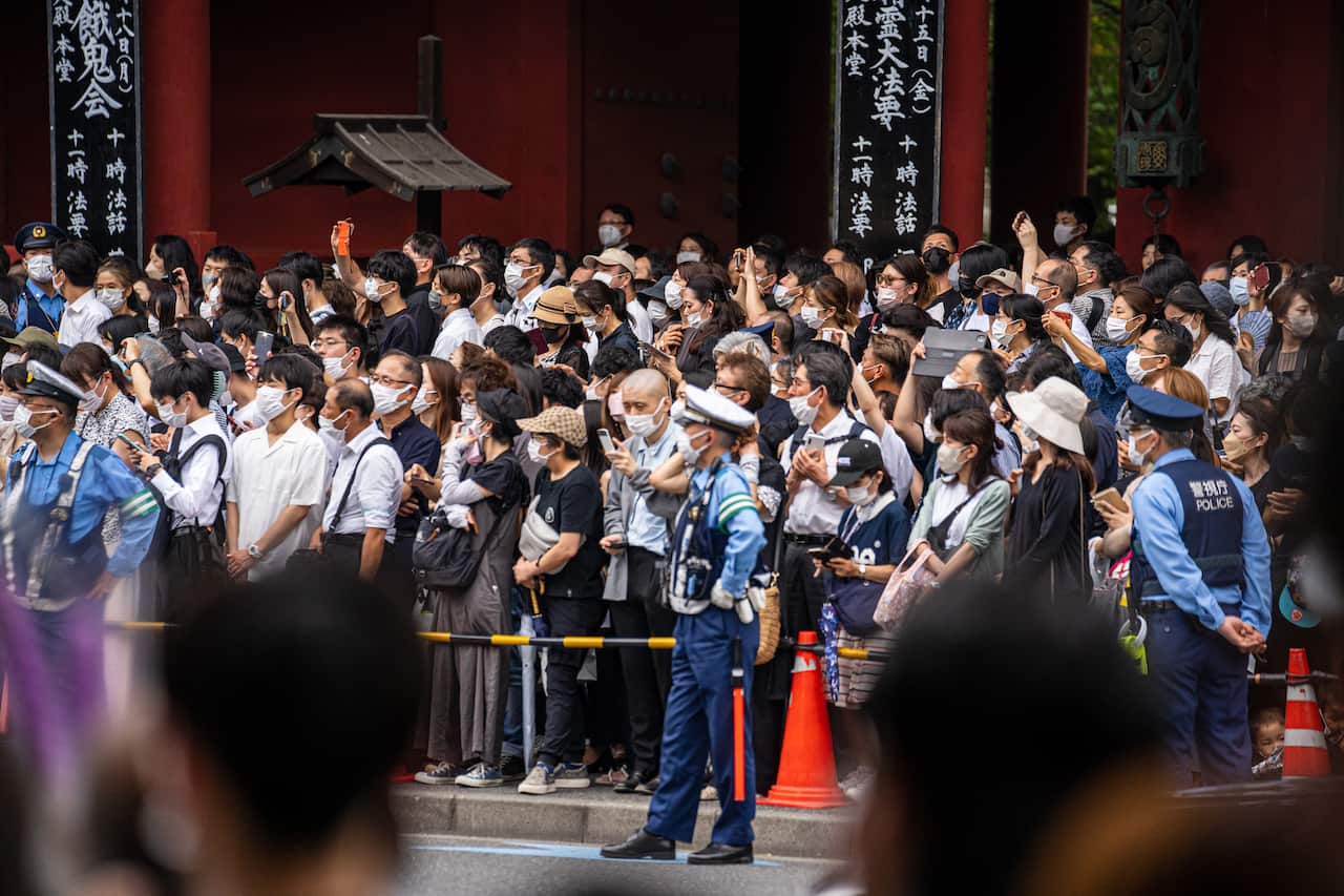 Late Japanese Prime Minister Shinzo Abe's funeral is held at Zojoji Temple in Tokyo