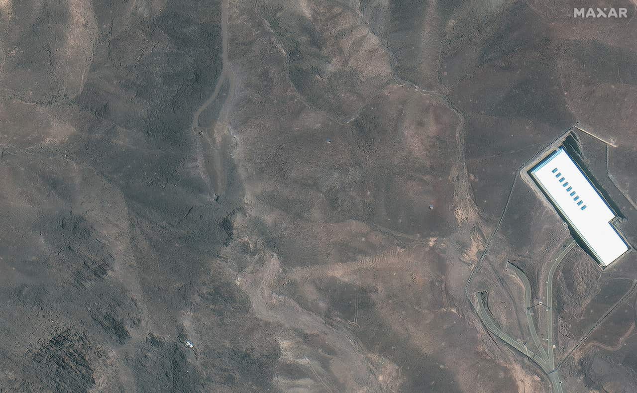 Satellite image of a uranium enrichment facility.
