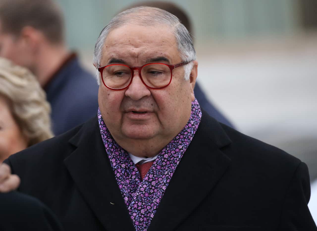 Russian billionaire and businessman Alisher Usmanov arrives at the opening of a new monument to former Russian Prime Minister Yegeny Primakov in 2019.
