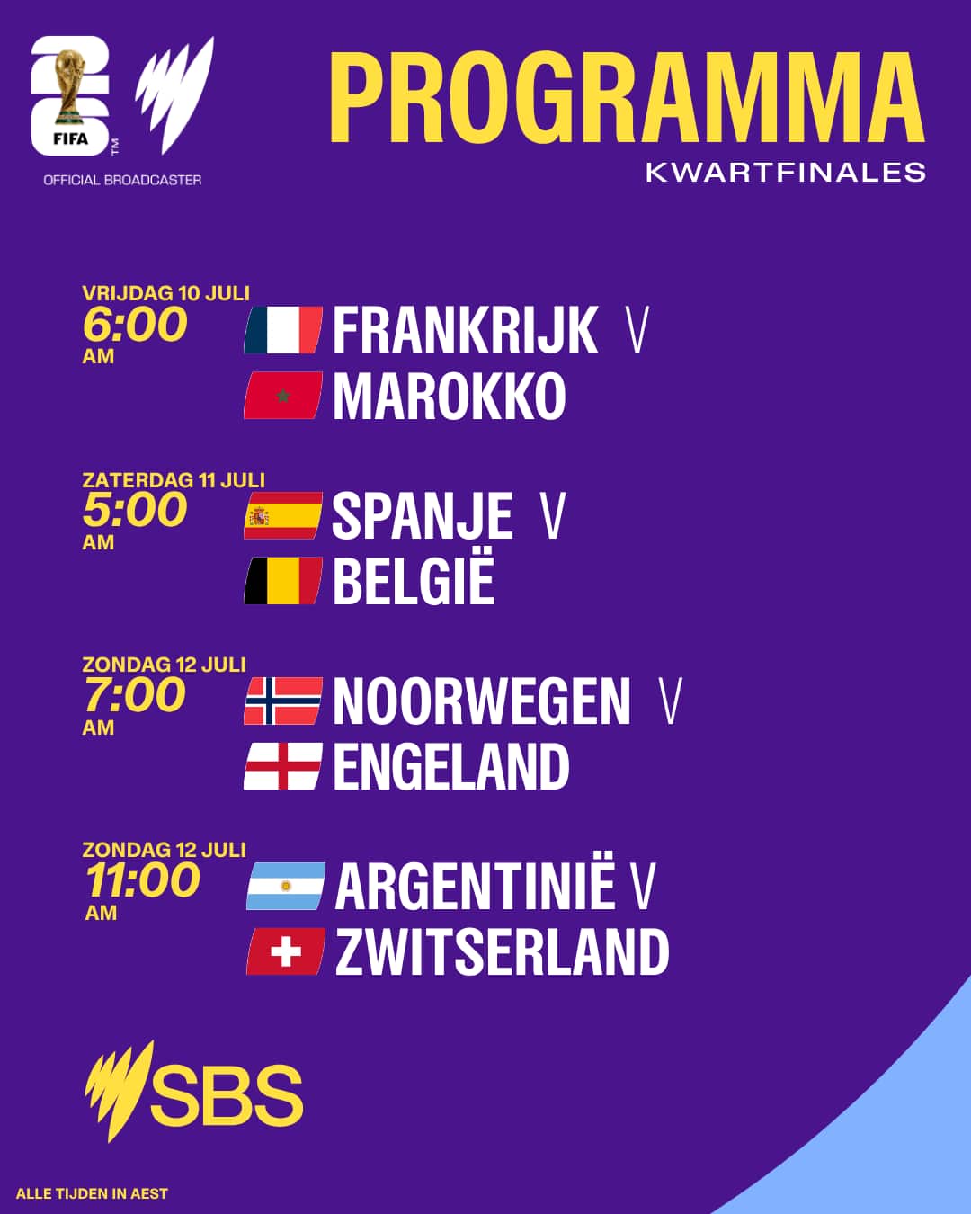 programma kwartfinales