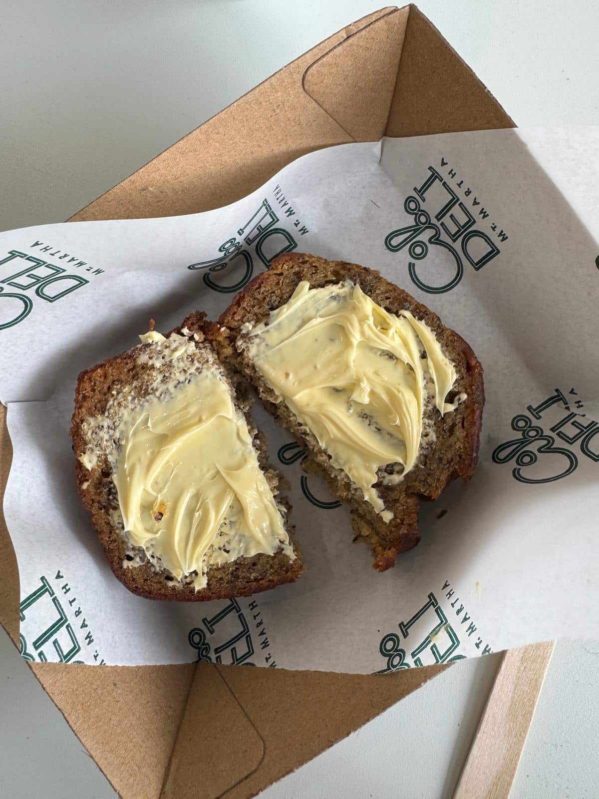First ever slice of banana bread at Cibo