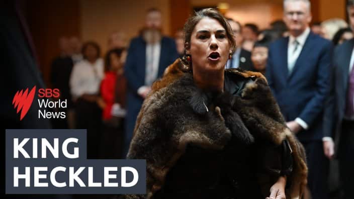 Chief Political Correspondent Anna Henderson reports on Lidia Thorpe's heckling of King Charles on his royal visit to Canberra.