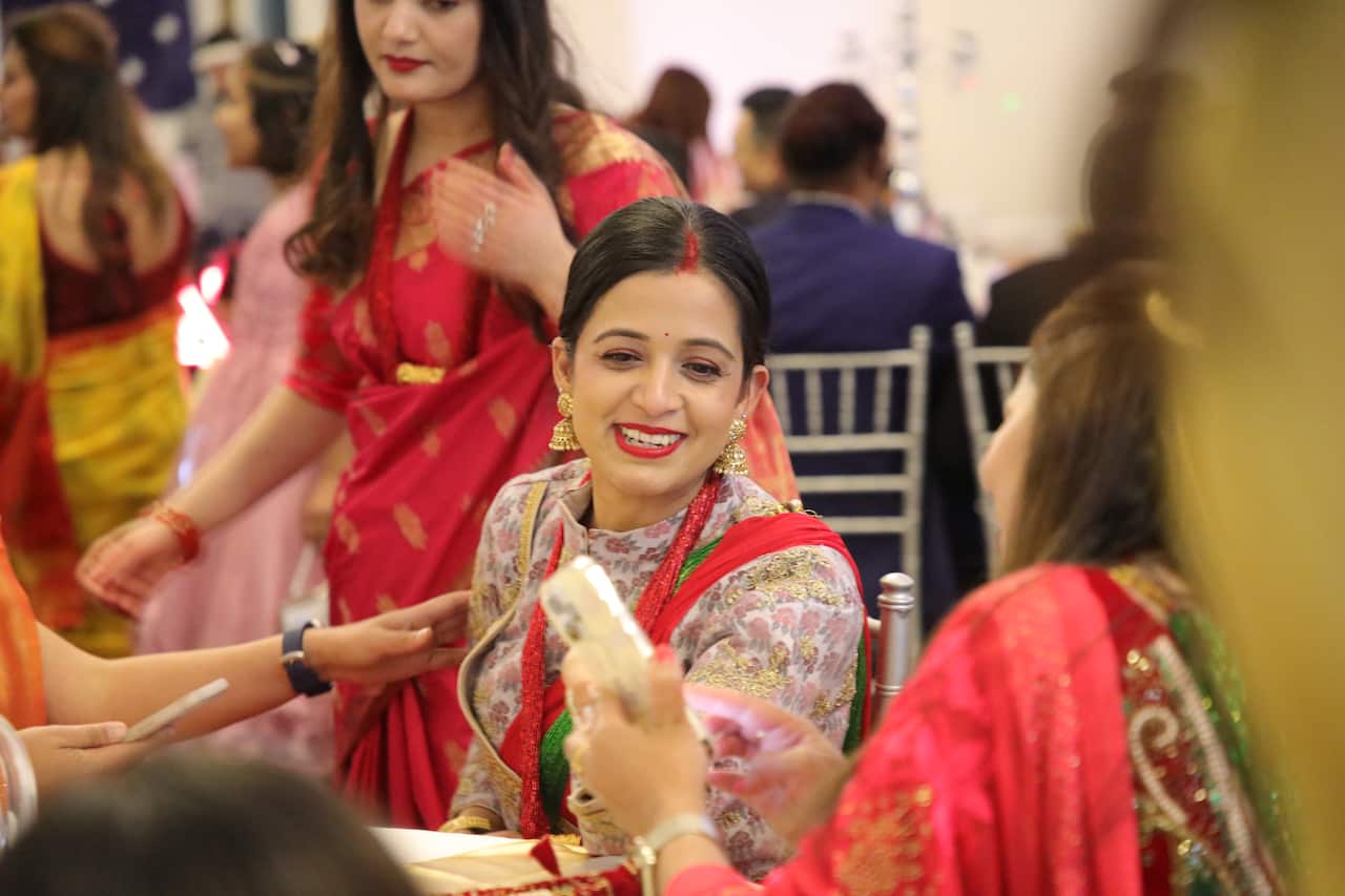 Attendees at the Teej event in Sydney.