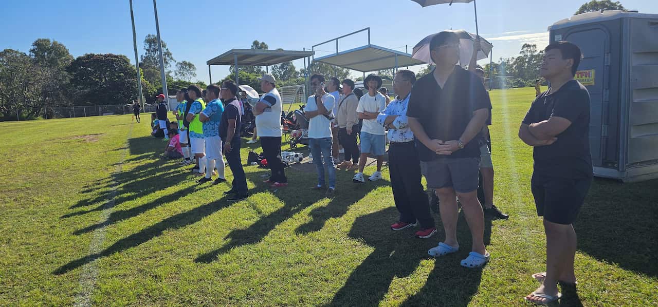 Brisbane and Cairns mix team vs Melbourne at 2025 Brisbane Easter Soccer (SBS).jpg