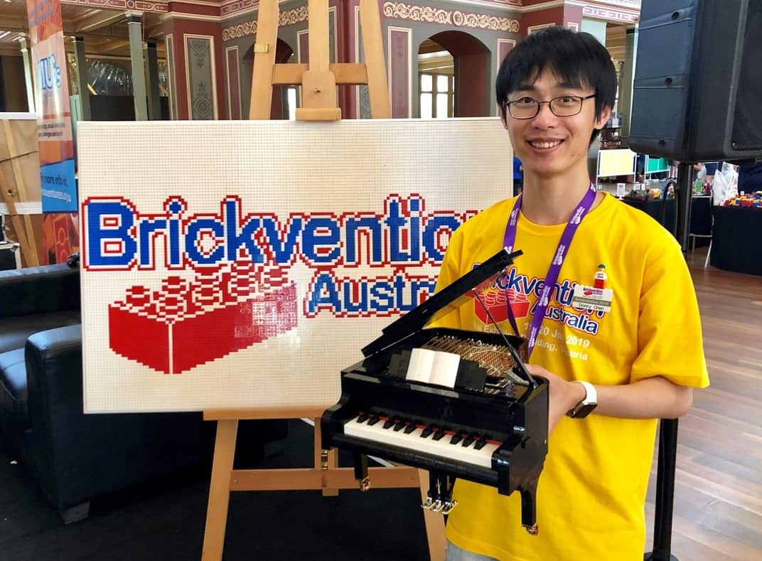 Donny Chen and his design, a playable Lego piano
