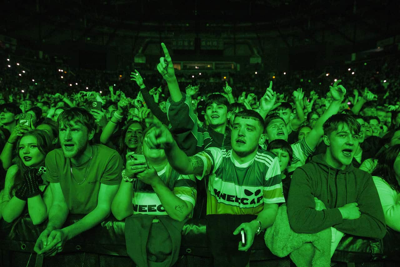 A crowd at a concert.