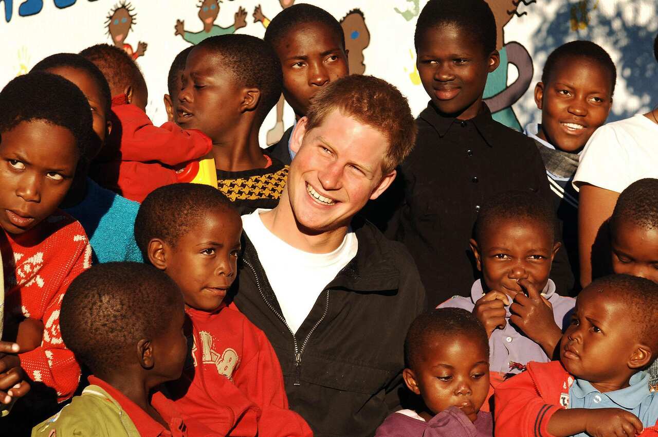 Prince Harry meeting youngsters at children's home in southern Africa