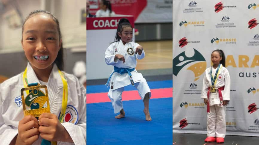 The now Year 5 student, Quiana Zulueta, began learning karate at the age of six and started competing locally and nationally in 2023.