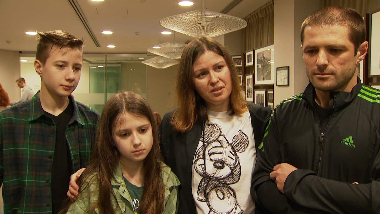 The Dorosh family arrived in Australia from Ukraine and are staying with the Liebenbergs.