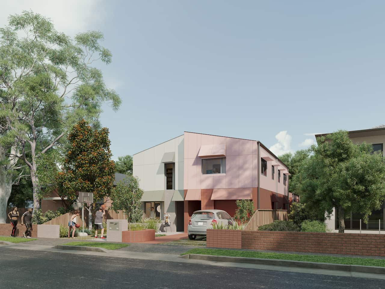 An artist's impression of a townhouse property suitable for two to three bedrooms. 