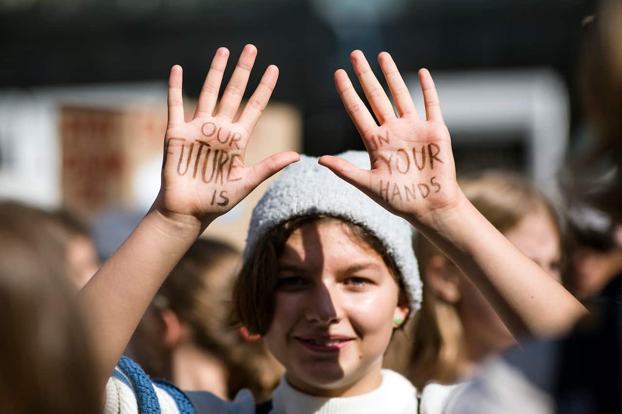 Hundreds of students took part in a march in Warsaw. 