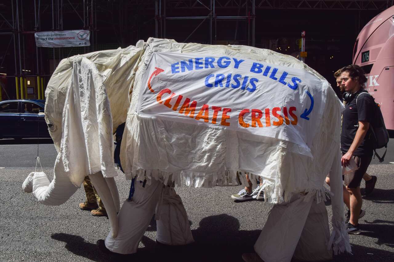 Climate and cost of living crisis protest in London, UK - 23 Jul 2022