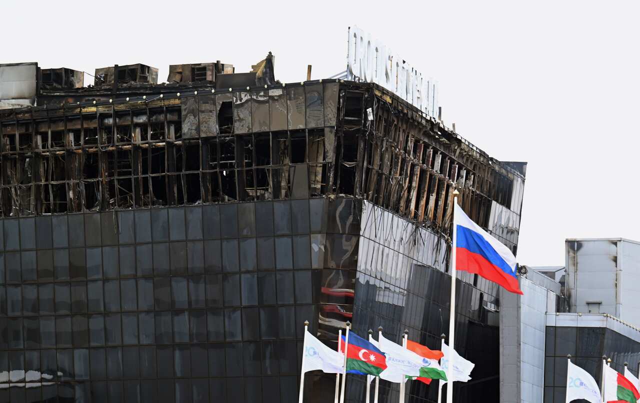 The situation near the Crocus City Hall concert hall after the terrorist attack.