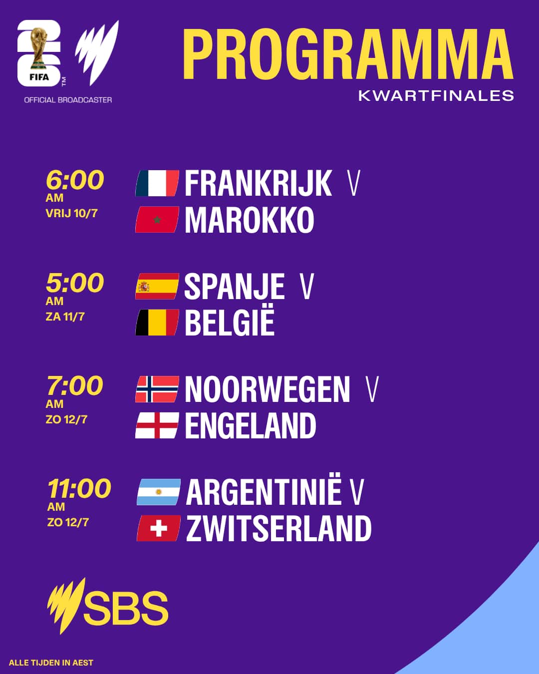 programma kwartfinales