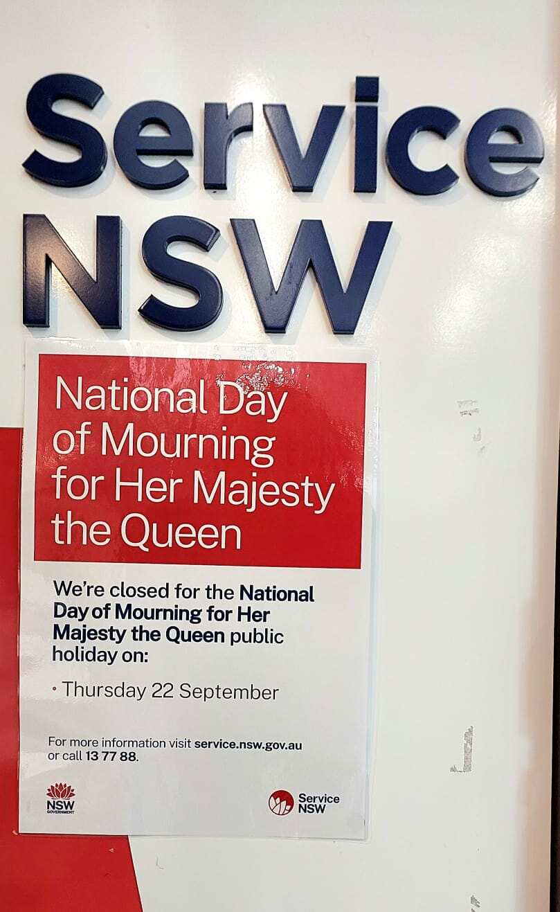 9月22日為全澳悼念女王日。